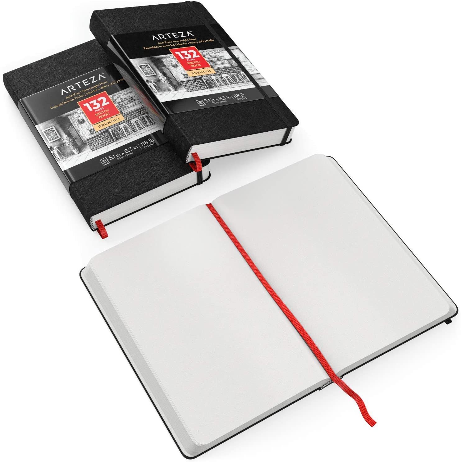 Set 3 Sketchbook Cuaderno Dibujo 132 Hojas Gris 14x21 Arteza