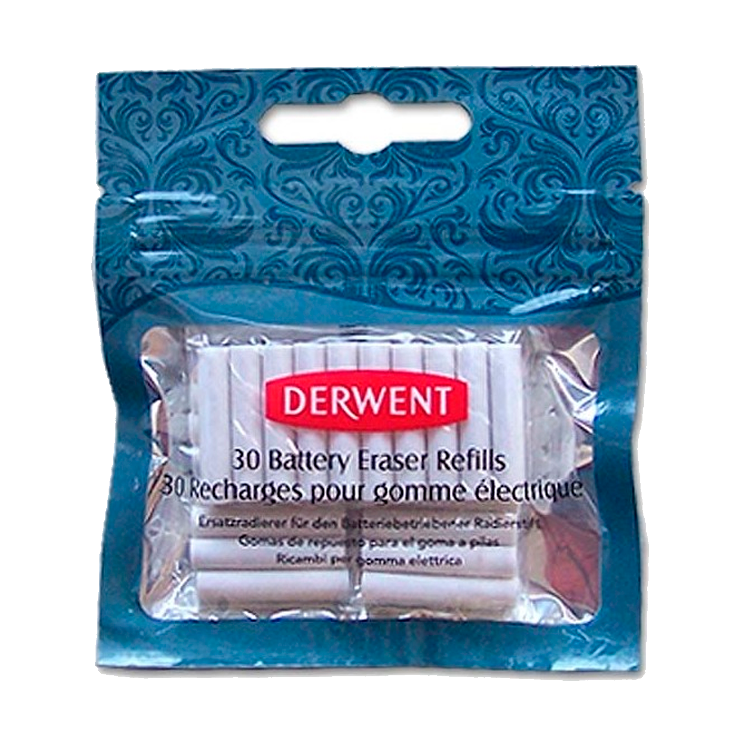 DERWENT - Empaque con 30 gomas de repuesto para goma eléctrica