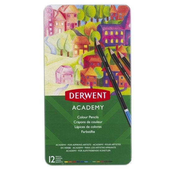 Derwent academy - Caja metálica con 12 lápices de colores