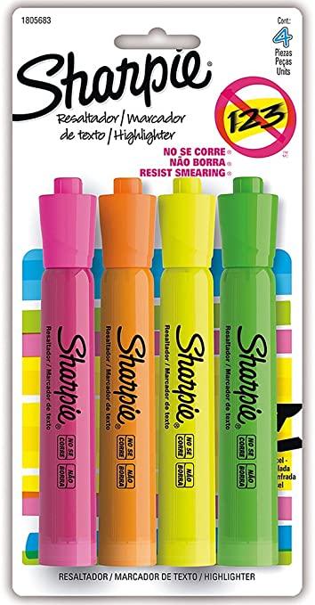 Resaltador Sharpie Tank colores surtidos 4 piezas 1805683 - MarchanteMX