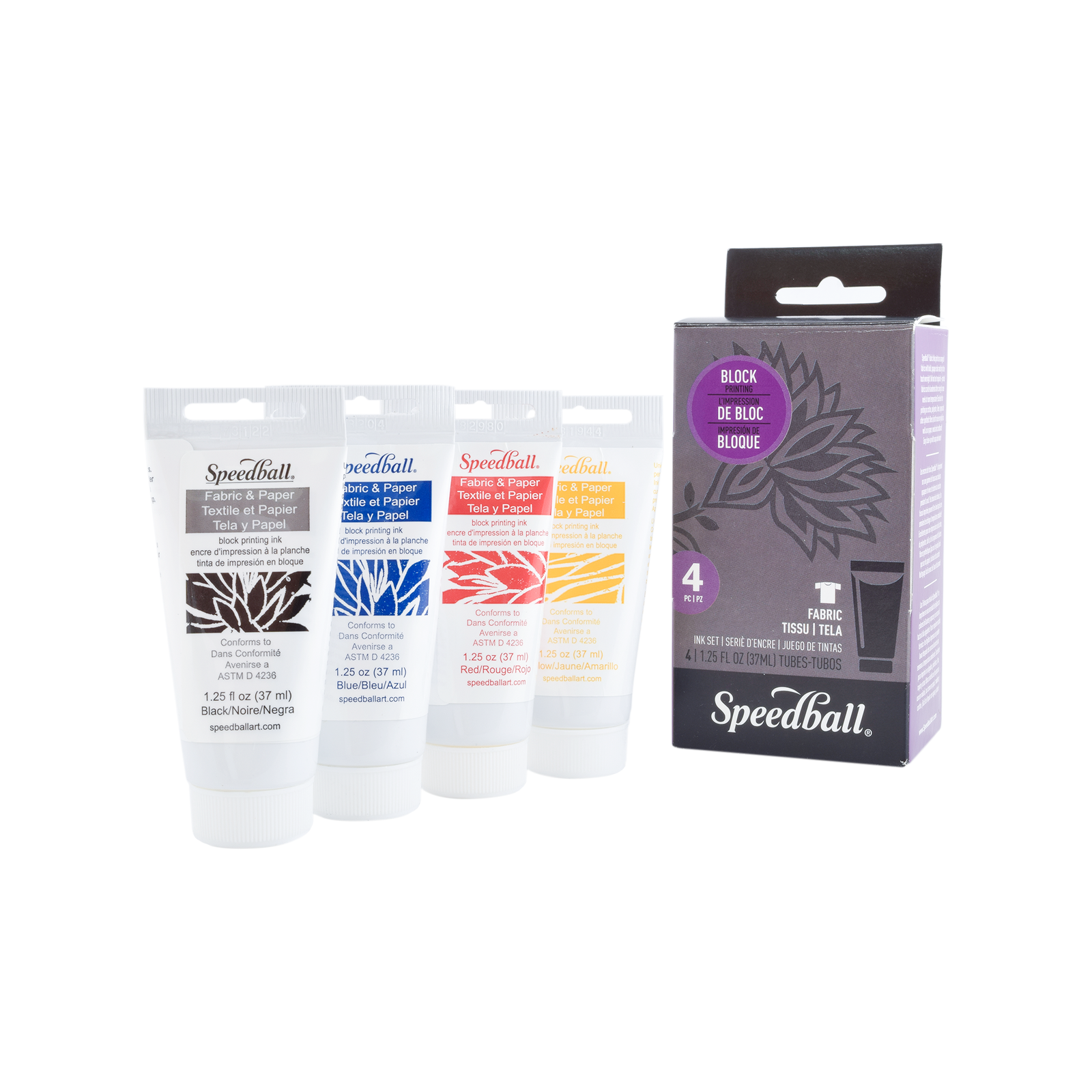 SPEEDBALL - KIT CON 4 PZ DE TINTA PARA XILOGRAFIA 37ML #003485