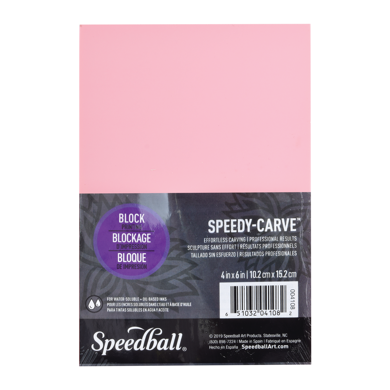 SPEEDBALL- BLOQUE ROSA PARA GRABADO Y TALLADO