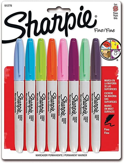 Marcador Permanente Sharpie Punto Fino Colores Surtidos 8 piezas 1812776 - MarchanteMX