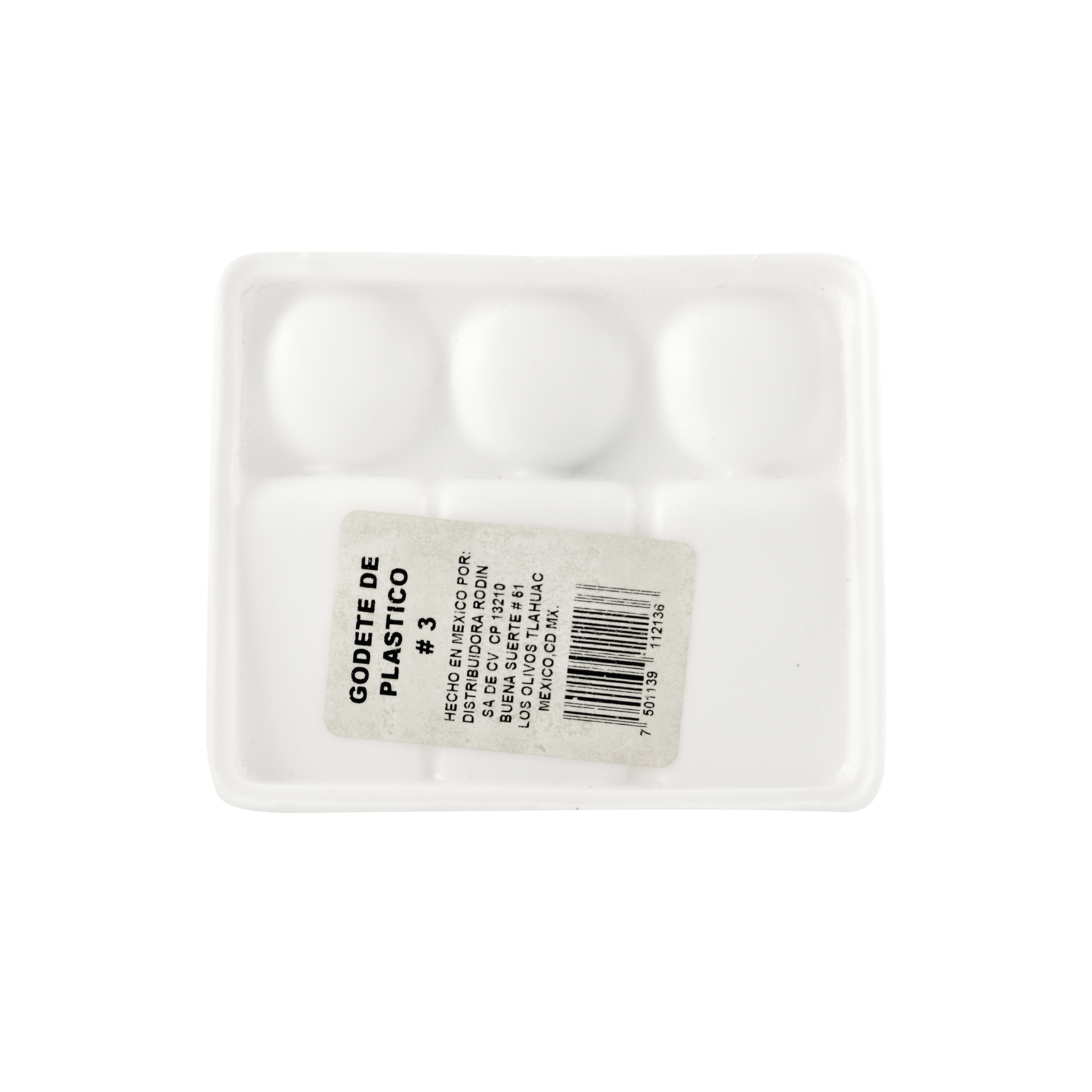 ATL - Godete de plástico rectangular con 6 cavidades