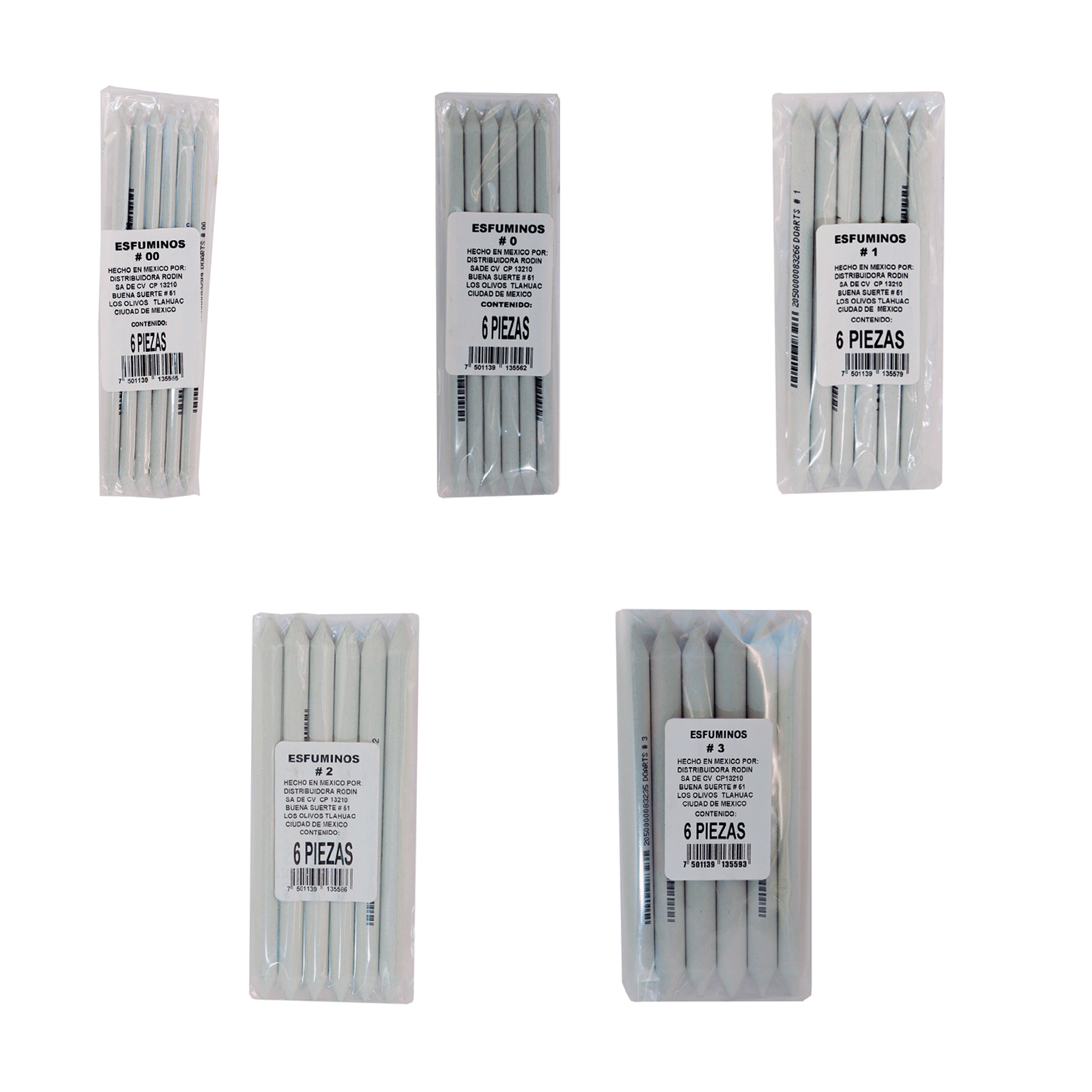 ATL - Esfumino bolsa con 6 piezas