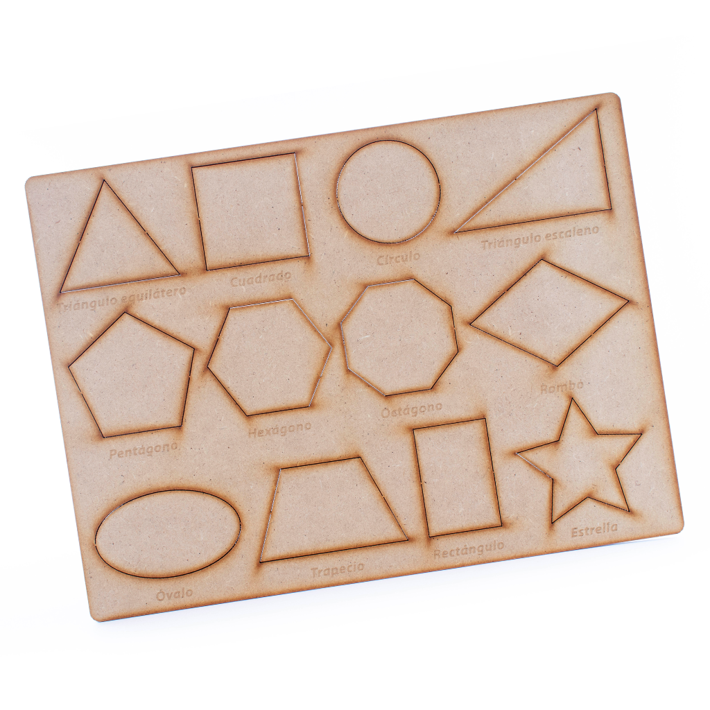POLITEC - Tablero didáctico de madera geométricas