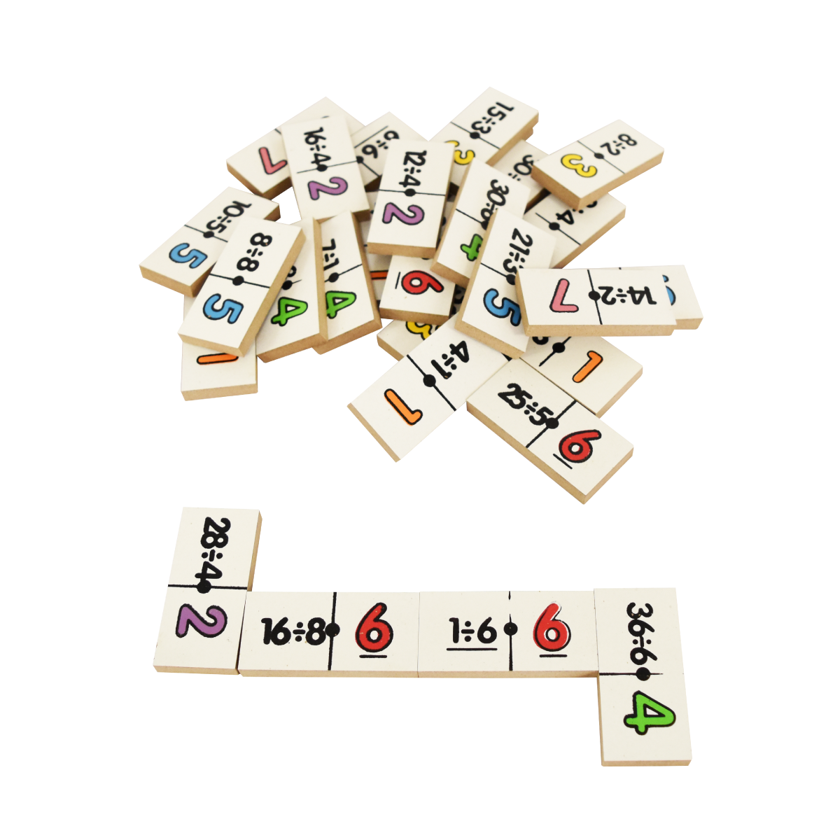 Domino Divisiones Madera Diako Niños Juego Mesa