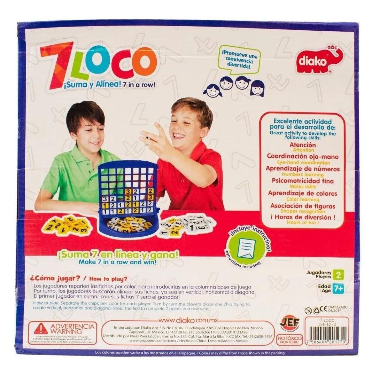 7 Loco Juego Diako Didáctico Caja Niño Niña Mesa - MarchanteMX