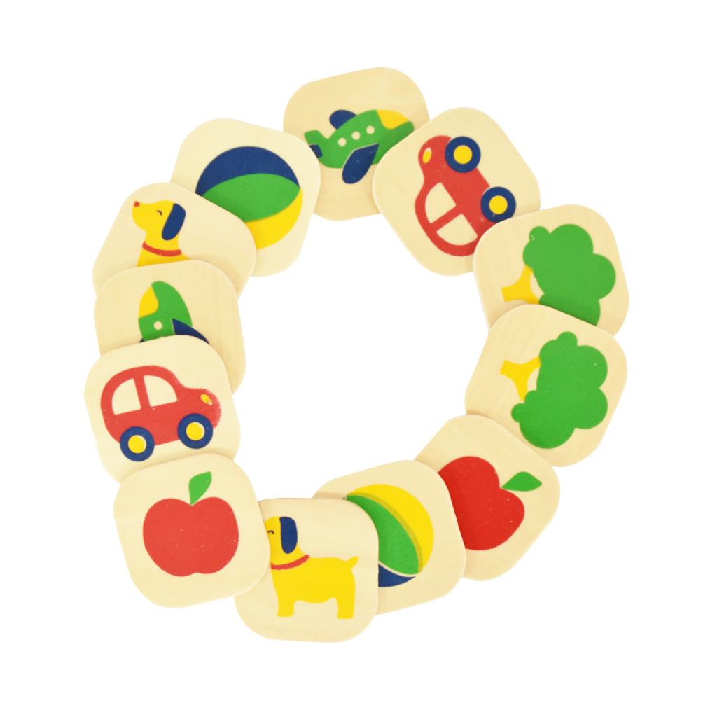 Juego Memoria Madera Diako Figuras Colores 12 Piezas