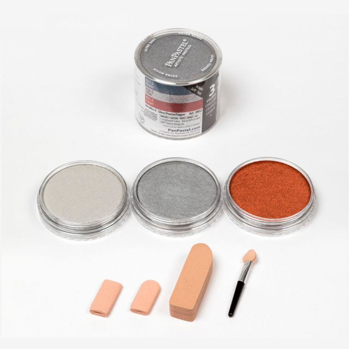 PANPASTEL - SET CON 3 PIEZAS DE PANPASTEL METÁLICOS V2+ACCESORIOS#30032