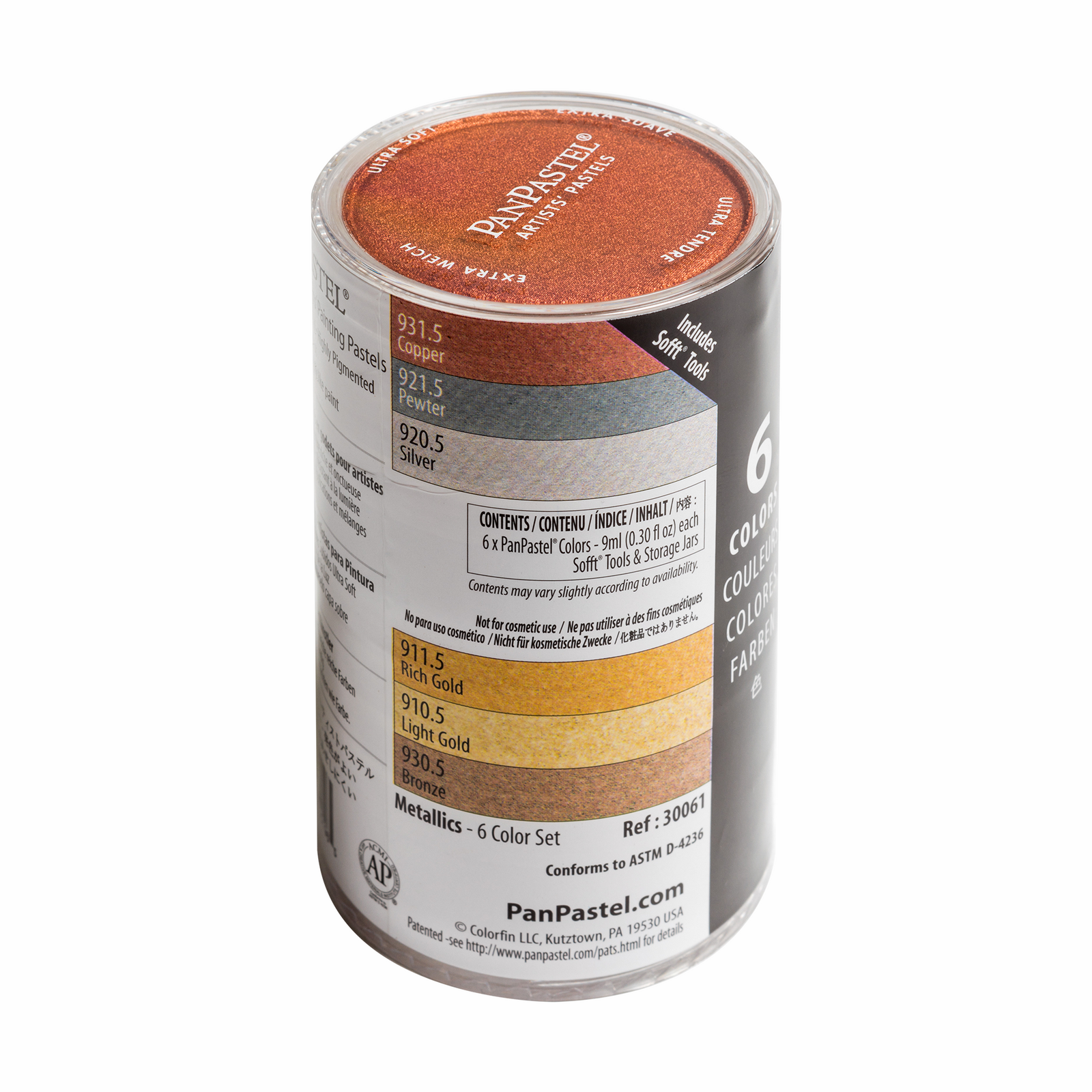 PANPASTEL - Set con 6 pasteles metálicos