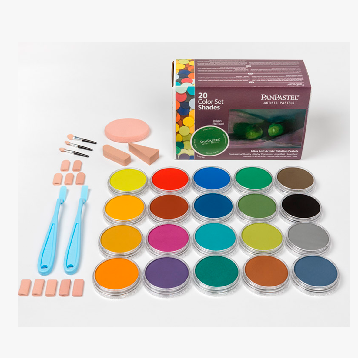 PANPASTEL - SET CON 20 PIEZAS DE PANPASTEL SOMBRAS+ACCESORIOS #30206