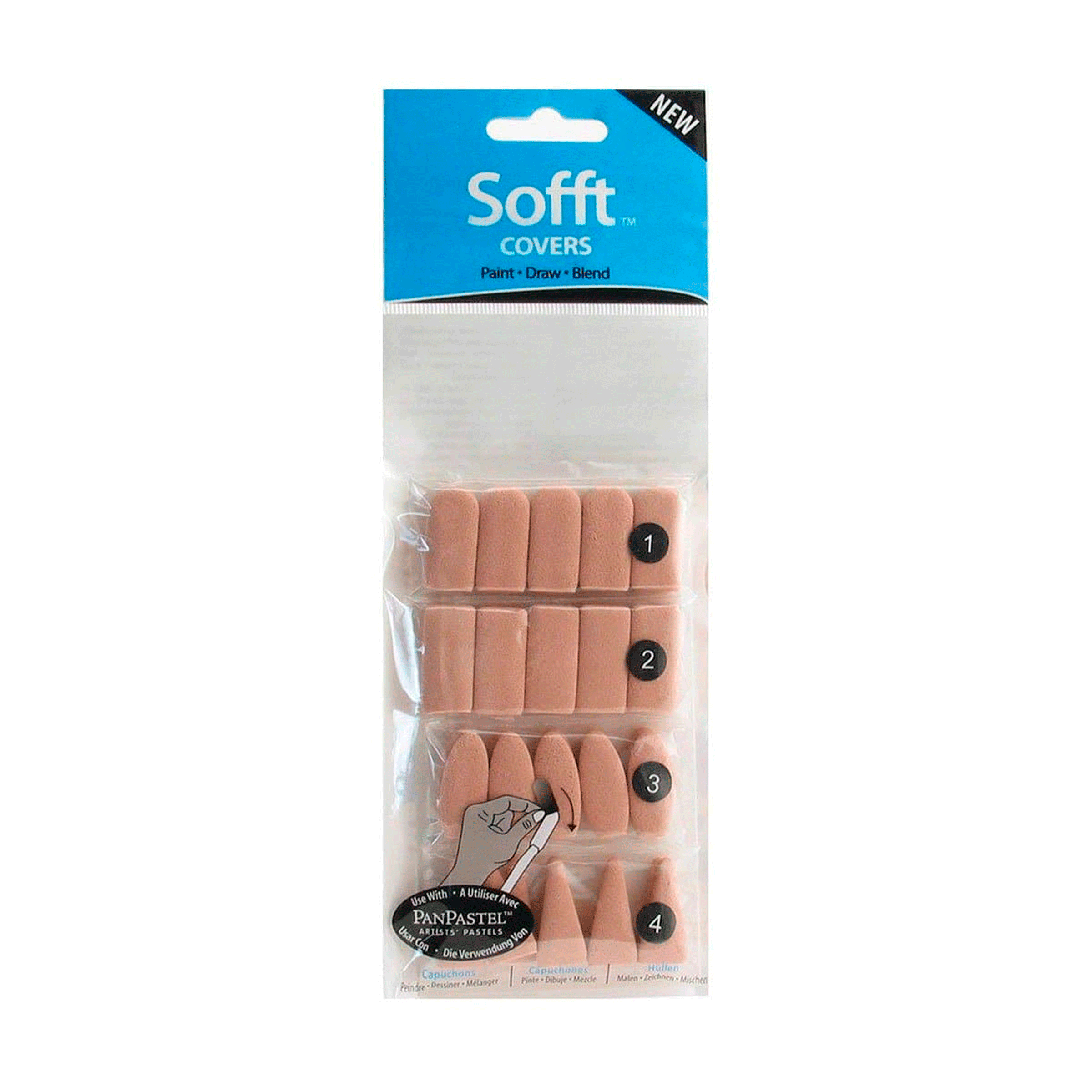 PANPASTEL - Bolsa con  40 esponjas surtidas no. 62100