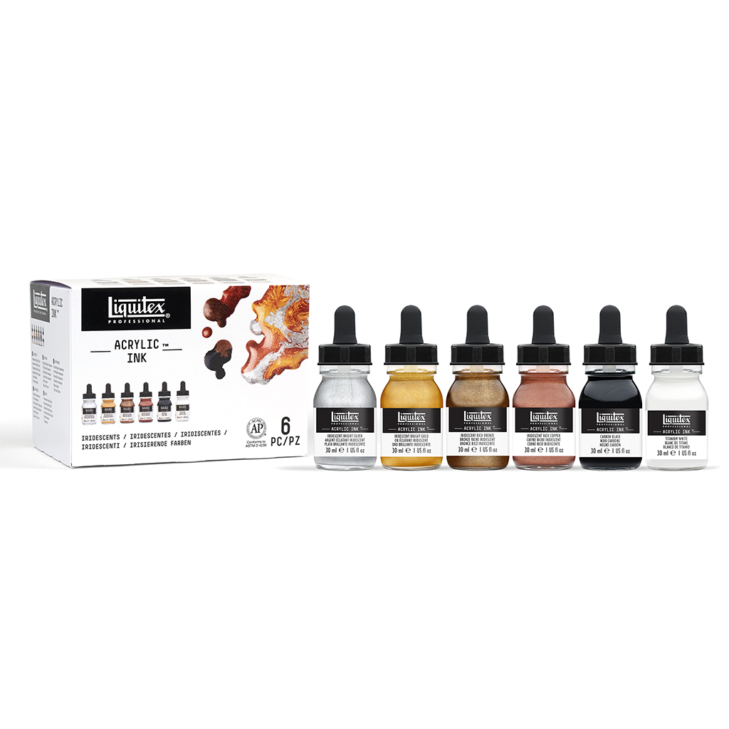 Set iridiscentes tinta acrílica 6 colores 30 ml