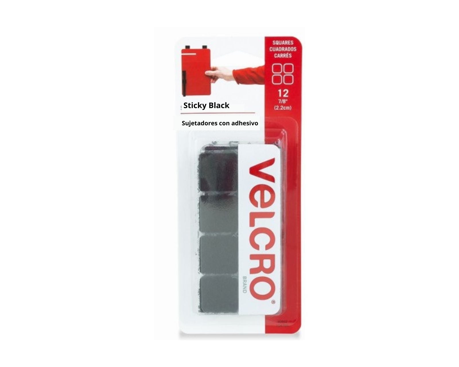 12 Cintas Adhesivas VELCRO® Sujetadores Cuadros organizador Adherible Negro - MarchanteMX