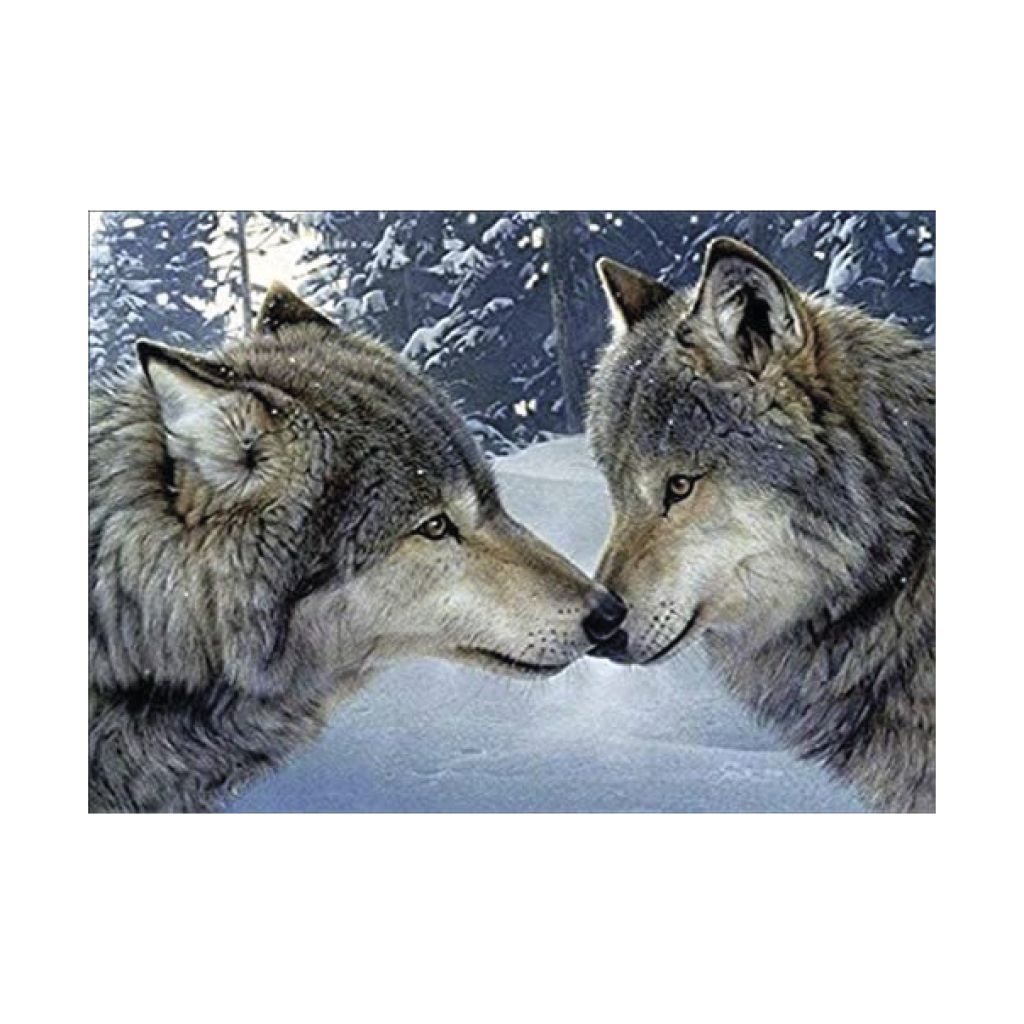 ARTE DIAMANTE LOBOS 30X40