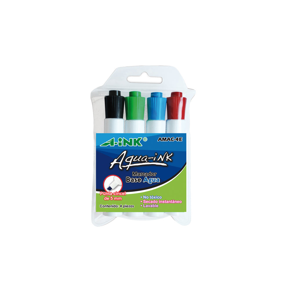 Marcador aqua-ink estuche con 4 piezas