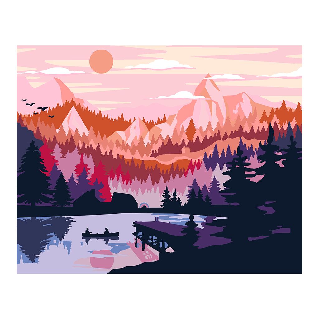 PINTA POR NUMERO 40X50 REFLEJO NOCTURNO