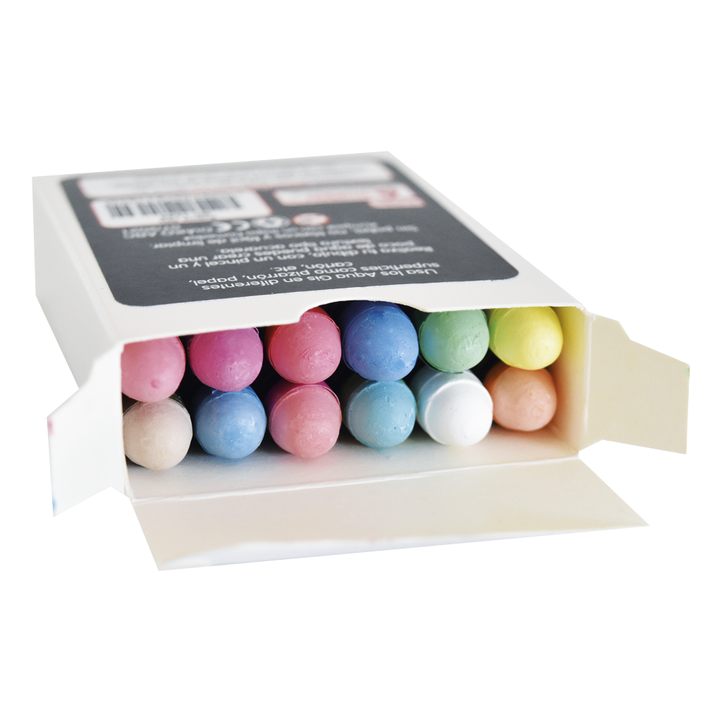 12 Aqua Gis Diako Ideal Acuarela Gises de Colores