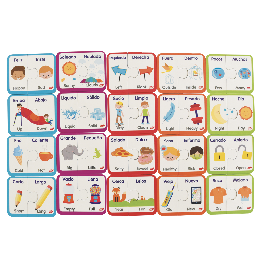 Rompecabezas Antónimos Juego De Los Opuestos Ing/esp Diako