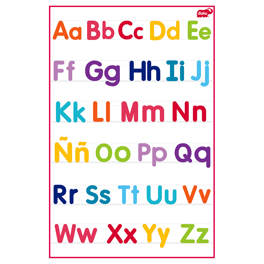 Lámina Educativa Caligrafía Abc Doble Vista Diako Letras