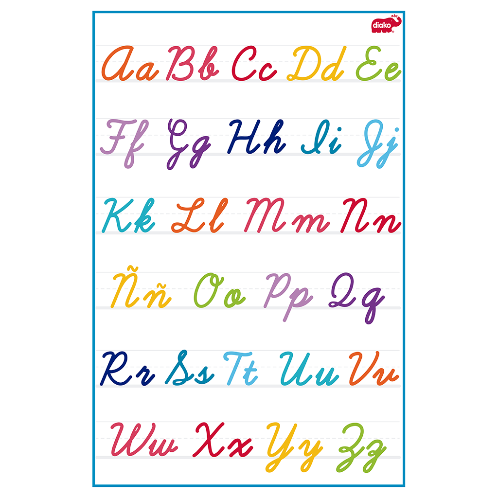 Lámina Educativa Caligrafía Abc Doble Vista Diako Letras