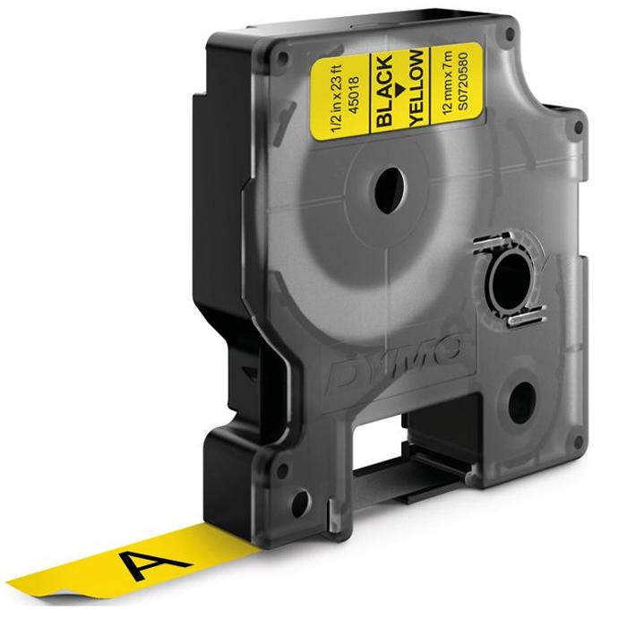 Cinta Plástica Amarilla Tinta Negra 12mm Dymo - MarchanteMX