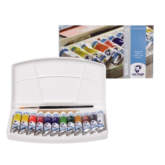 Van gogh - Set acuarela 12 tubos con 10 ml c/u + pincel + esponja - 20hp112