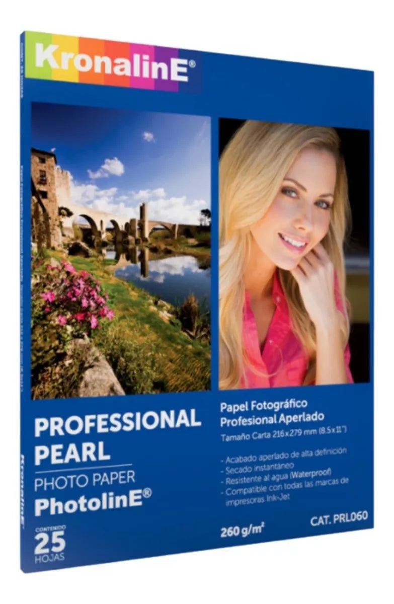 Papel Fotográfico Aperlado Inkjet Kronaline Carta 25 Hojas PRL060