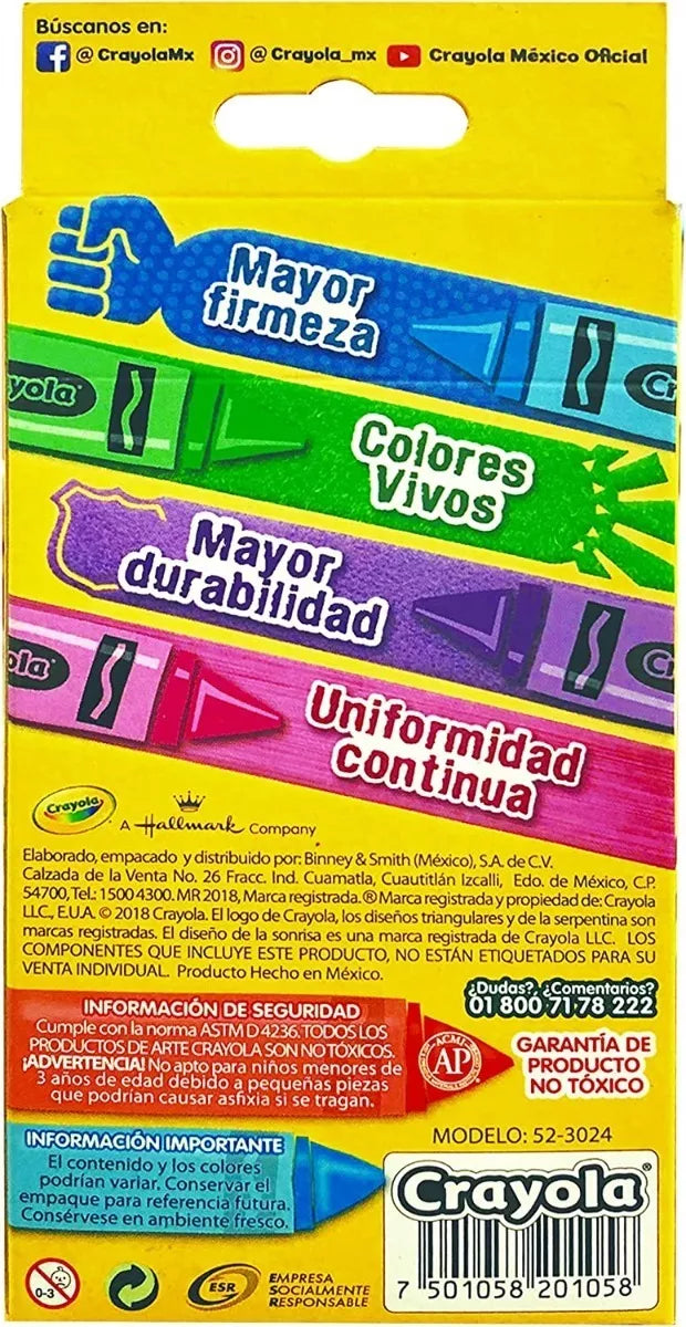 Crayones Crayola Estándar Estuche Con 24 Colores Diferentes - MarchanteMX