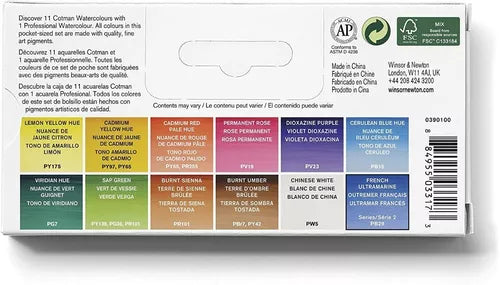 Acuarelas Winsor & Newton Cotman Estuche Portátil 12 Colores