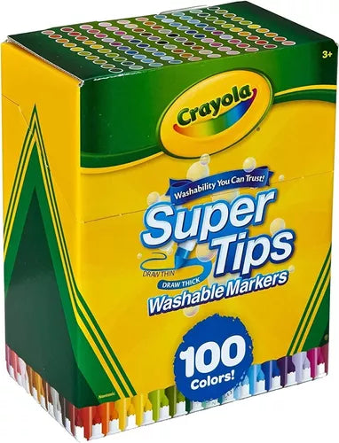 Marcadores Plumones Crayola Super Tips Lavables 100 Colores - MarchanteMX
