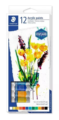 Kit Pinturas Acrílicas Staedtler Caja Con 12 Colores 12 Ml