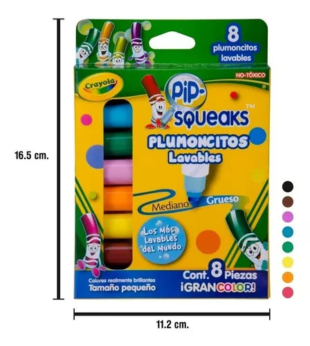Plumones Plumocitos Lavables Crayola Pip Squeaks 8 Colores - MarchanteMX