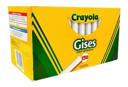 Gises Blancos Crayola Antipolvo Anti Polvo Caja Con 150 Pzs - MarchanteMX