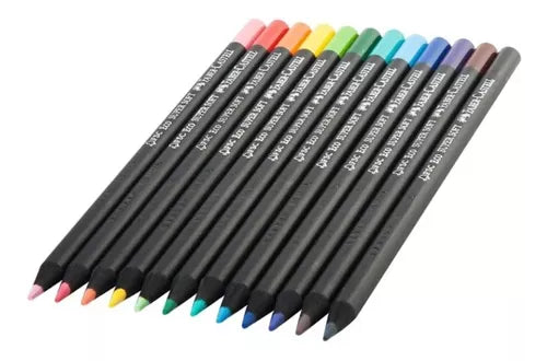 Lápices de Colores Faber Castell Super Soft Black Edition 12 Pz - MarchanteMX