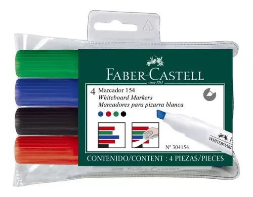 Marcador Para Pizarrón Faber Castell Winner 154 Con 4 Piezas - MarchanteMX