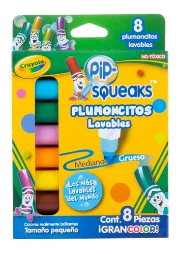Plumones Plumocitos Lavables Crayola Pip Squeaks 8 Colores - MarchanteMX