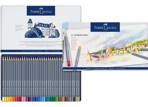 Lápices de Colores Acuarelables Faber Castell Goldfaber Aqua 36 Pz - MarchanteMX