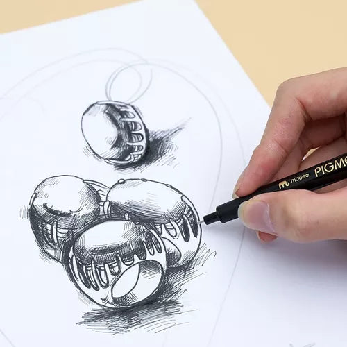 Kit Estilógrafo Profesional Negro Puntas Diferentes 12 Pzs