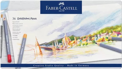 Lápices de Colores Acuarelables Faber Castell Goldfaber Aqua 36 Pz - MarchanteMX