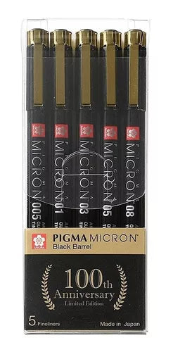 Kit Estilógrafo Sakura Pigma Micron Edición Limitada 5 Pzs