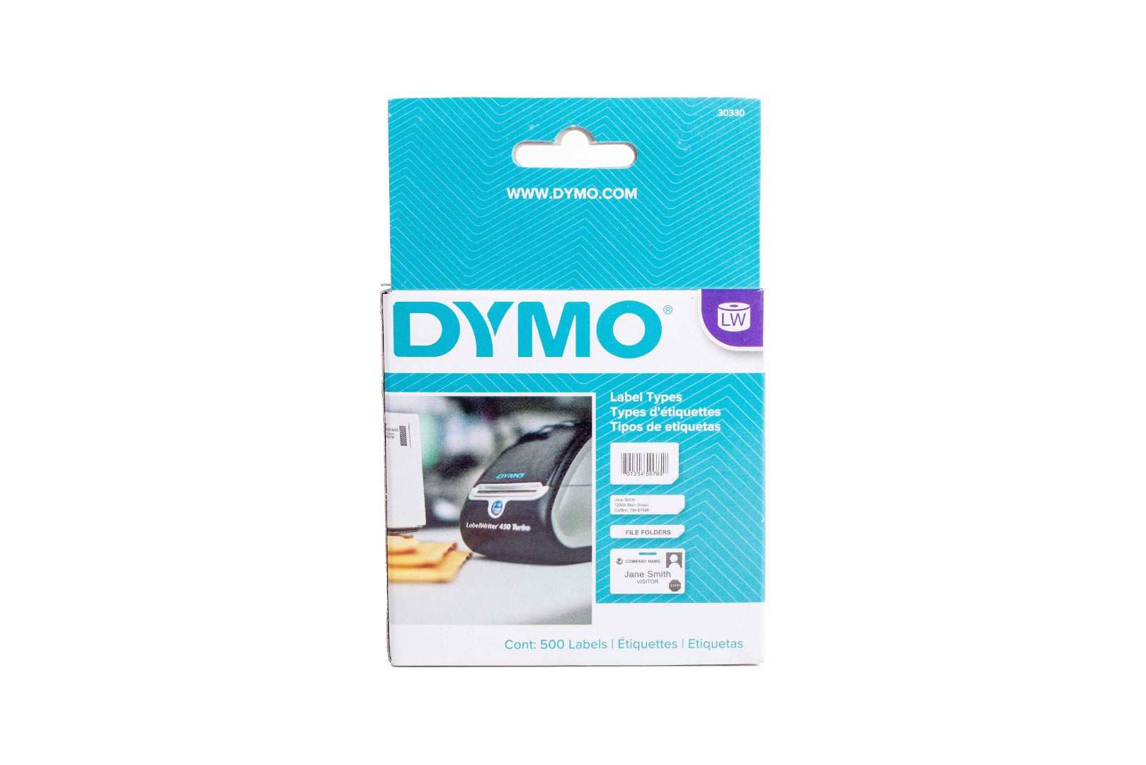 Etiqueta en rollo dymo lw 30330 3/4 x 2 pulgadas (19 x 51 mm) con 500