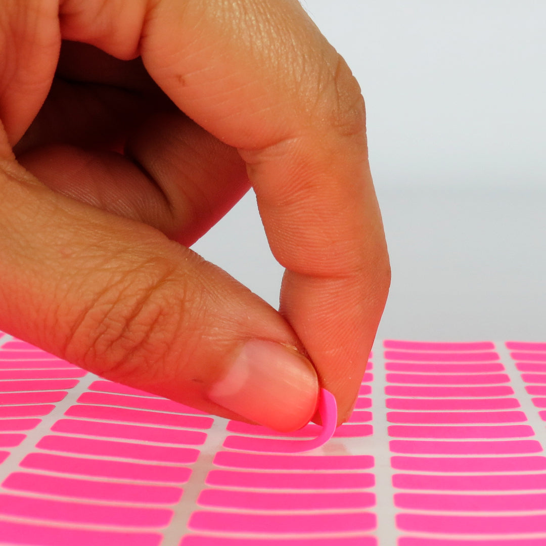 Etiqueta lesa grande.fluorescente del numero 4 rosa