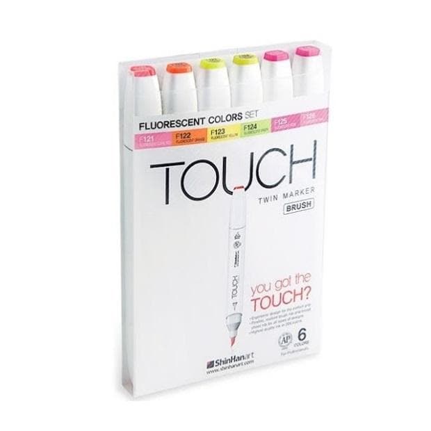 TOUCH - Set flourescente con 6 marcadores brush no. 623