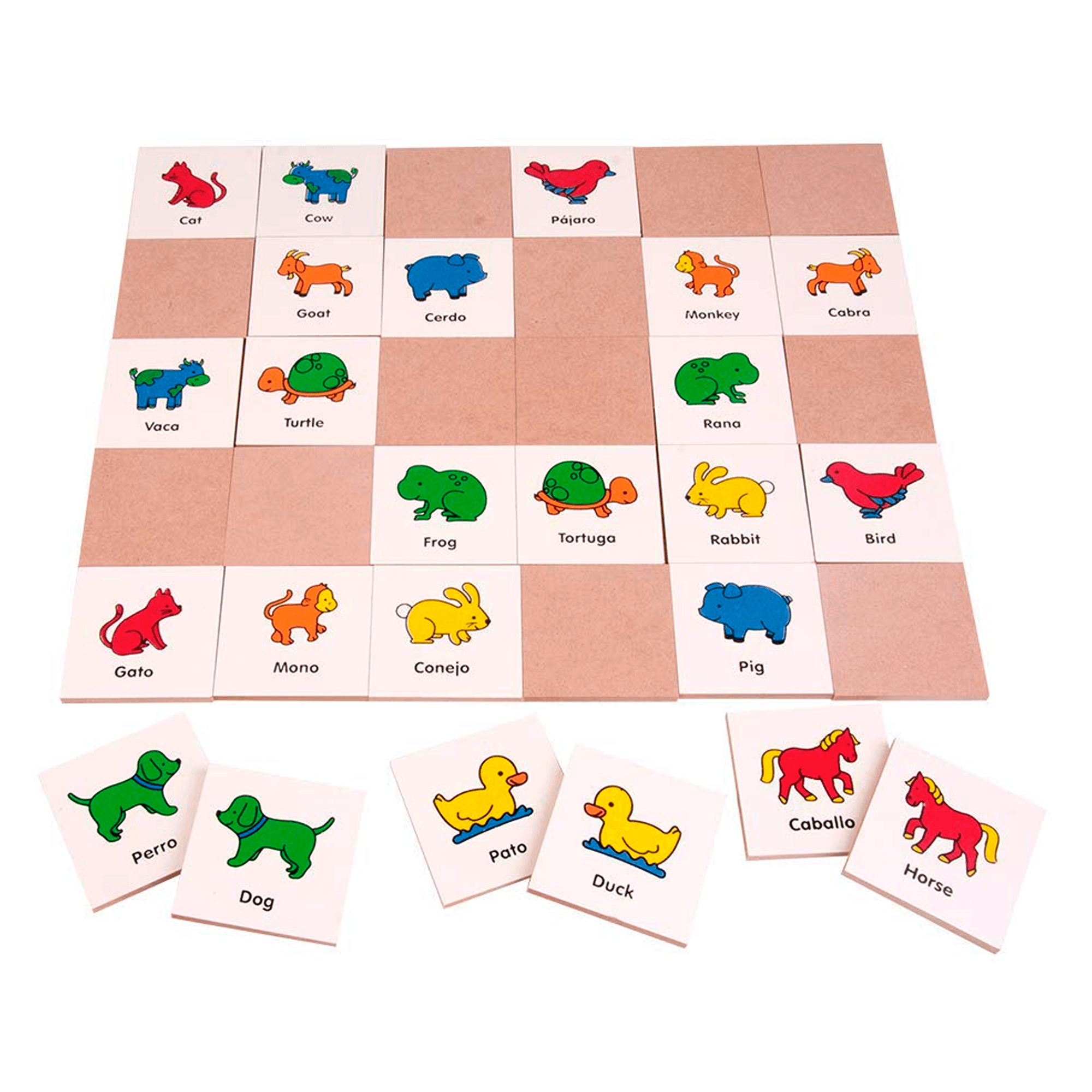 Juego De Memoría De Animales con Piezas Madera Marca Diako Juego Didáctico - MarchanteMX