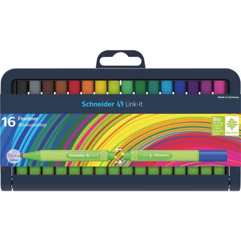 SCHNEIDER -ESTUCHE CON 16 PLUMINES FIBREPEN LINK-IT 1 MM