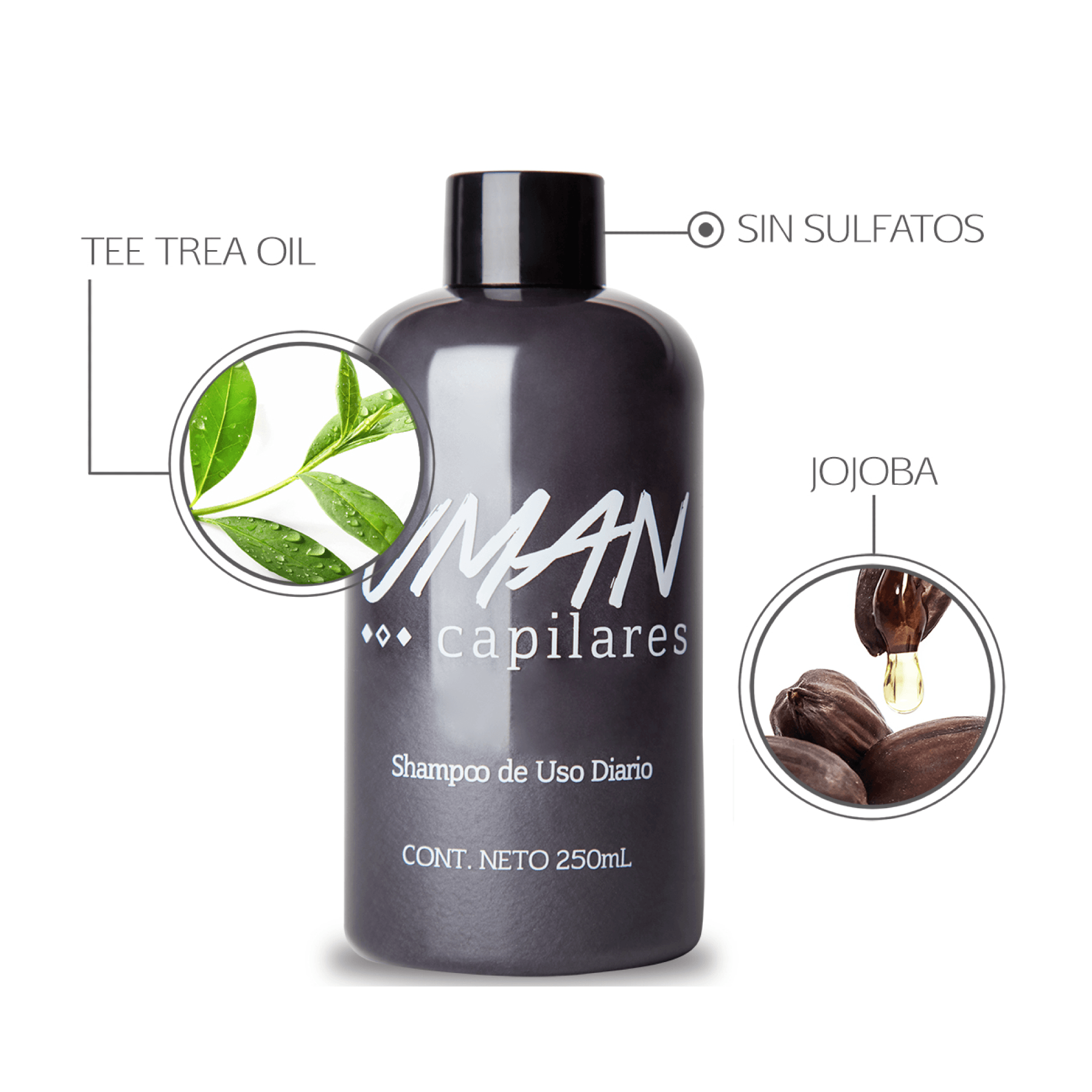 Shampoo de Uso Diario Capilar para Hombre de 250ml - MarchanteMX