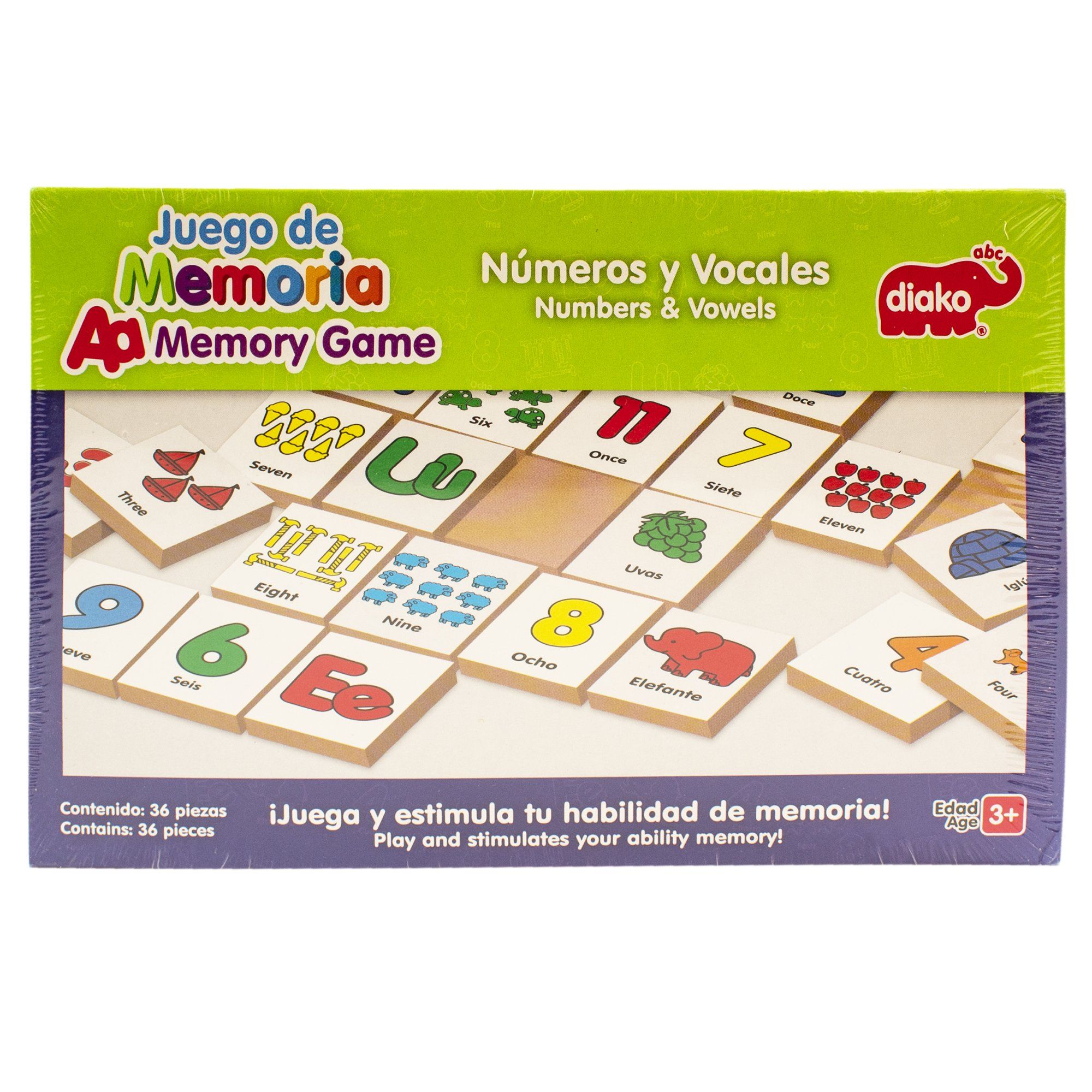 Juego De Memoria Números Y Vocales Mesa Diako Didáctico - MarchanteMX