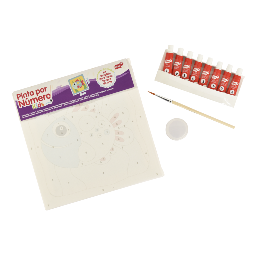 PINTA POR NÚMERO KIDS 21X21 PEZ 1